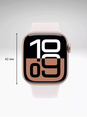   Apple Watch Series 10, 42mm, Rose Gold Aluminum Case, Sport Band (,  1)