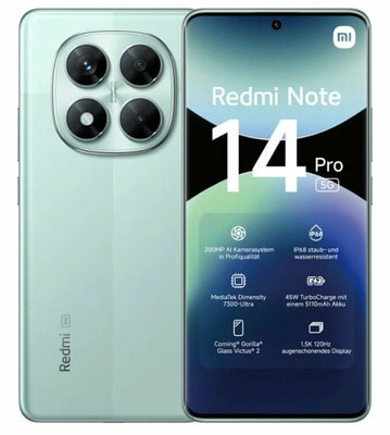  Xiaomi Redmi Note 14 Pro 5G 8/256Gb Coral Green (Global Version) (,  1)