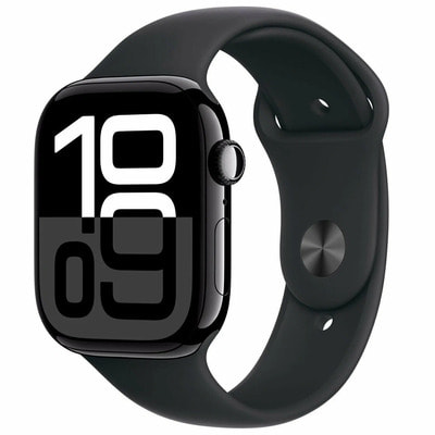 - Apple Watch Series 10 46mm Jet Black Aluminium Case with Black Sport Band ()